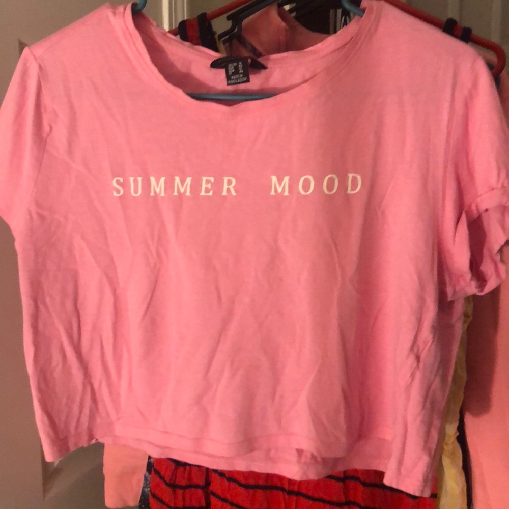 Pink “Summer Mood” Crop Top